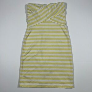 American Eagle Strapless Yellow & White Striped Dress – XXS